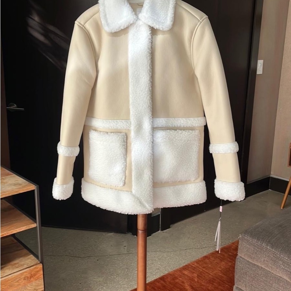 Women's Cream Shearling Jacket